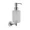 Soap Dispenser, Wall Mounted, Round, Frosted Glass with Chrome Mounting